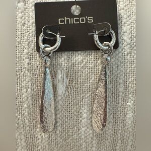 0136-Chico's Silver Drop Earrings